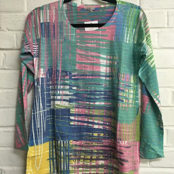 Long Sleeve Crewneck in Lignes Print - Picture 5 of 7